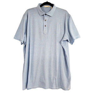 Tasc Mens Performance Everywear Polo Size L Color White/Blue Stripe NWT $72
